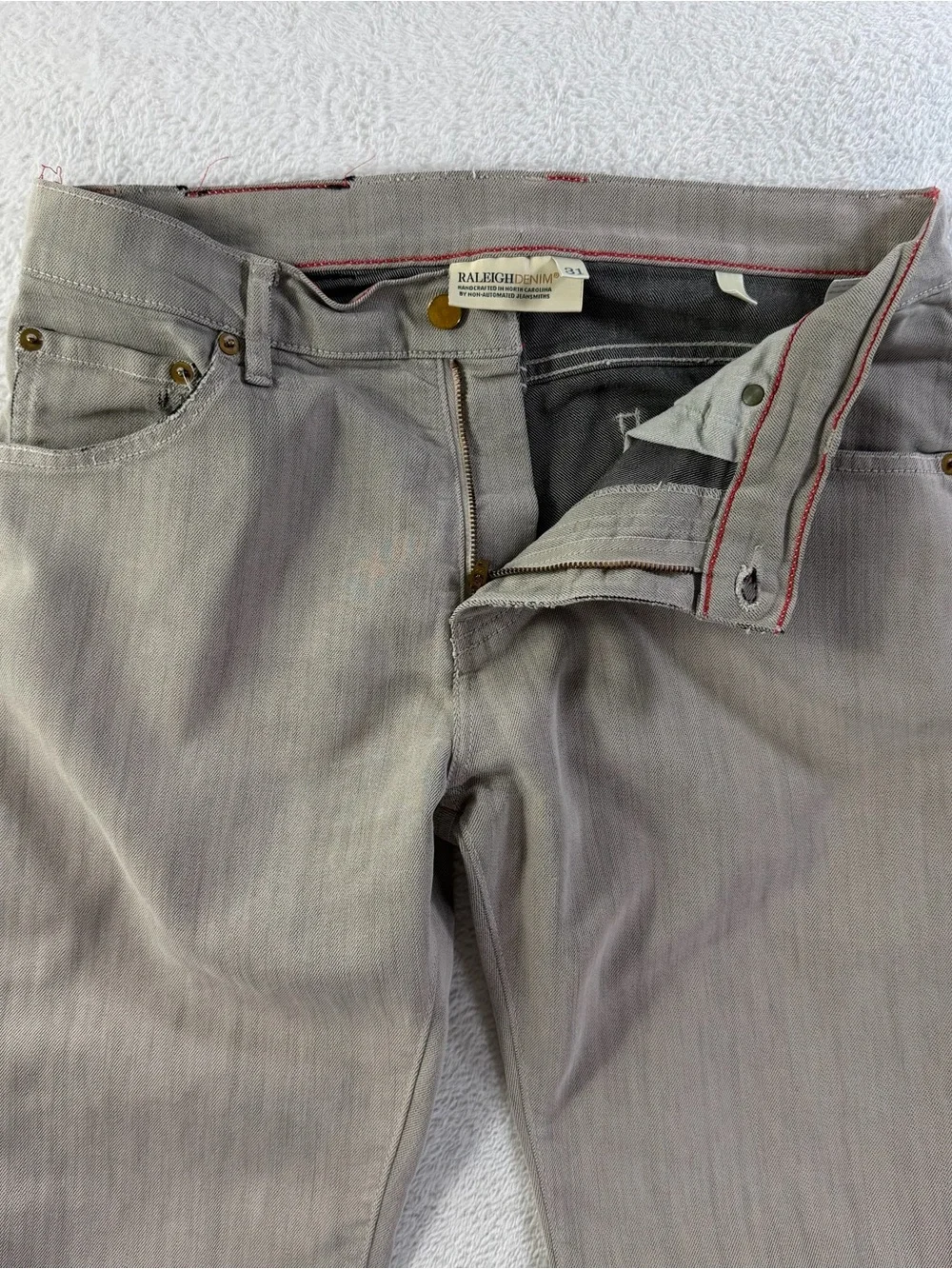 Raleigh Denim Martin Gray Stretch Jeans 31x30 Made in USA
